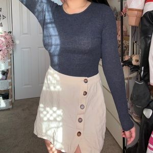 Hollister Ribbed Navy Long-sleeve Top